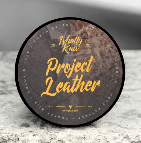 Мыло для бритья Wholly Kaw Project Leather Shaving Soap, 114 гр.