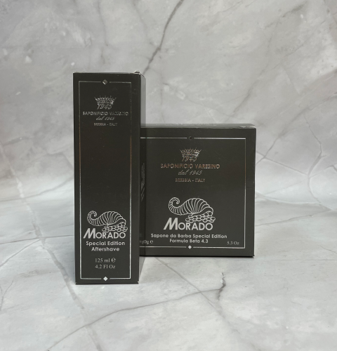 Набор Saponificio Varesino Morado: мыло для бритья (150 гр) и бальзам после бритья (125 мл) фото 2