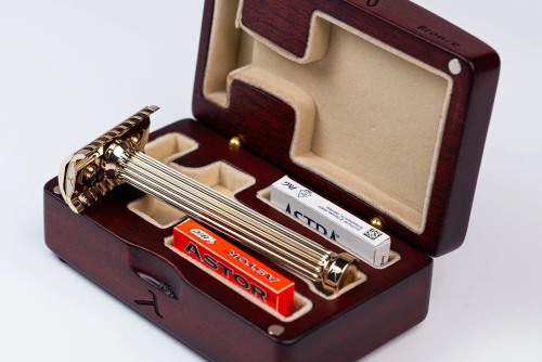 Т-образная бритва с открытым срезом Lambda Razors Ares v2 Bronze фото 6