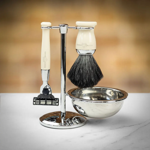 Набор для бритья Edwin Jagger 4 предмета: помазок, бритва Mach3, чаша, подставка (S21M727CRB) фото 2