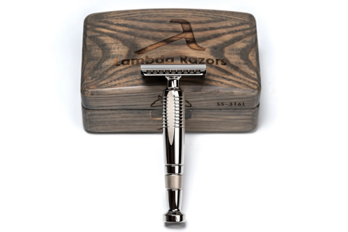 Т-образная бритва с закрытым срезом Lambda Razors Athena Stainless Steel фото 5