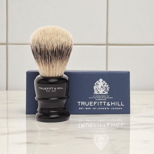Помазок для бритья Truefitt&Hill Wellington Faux Ebony Super Badger Brush, барсук фото 3