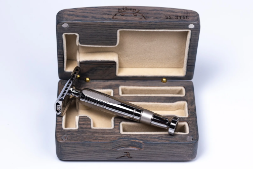 Т-образная бритва с закрытым срезом Lambda Razors Athena Stainless Steel фото 2
