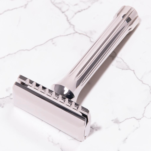 Т-образная бритва с открытым срезом Blackland Blackbird Stainless Steel Open Comb, Polished Finish