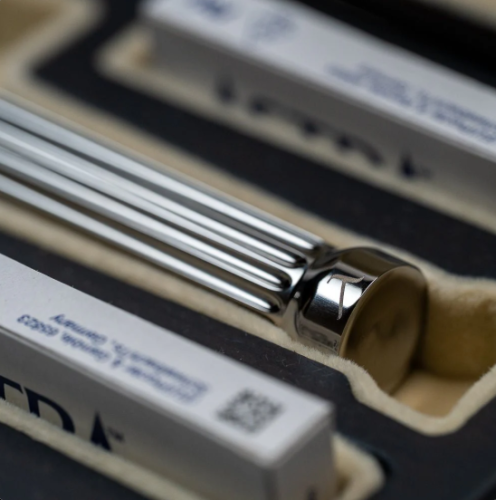 Т-образная бритва с открытым срезом Lambda Razors Ares v1 Titanium Polished фото 3