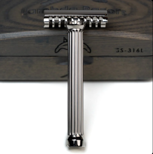 Т-образная бритва с открытым срезом Lambda Razors Ares v1 Stainless Steel фото 6