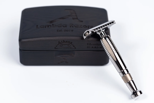 Т-образная бритва с закрытым срезом Lambda Razors Athena Titanium фото 9