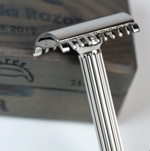 Т-образная бритва с открытым срезом Lambda Razors Ares v1 Stainless Steel фото 7