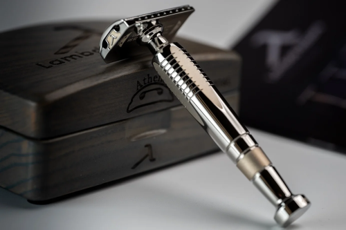 Т-образная бритва с закрытым срезом Lambda Razors Athena Stainless Steel