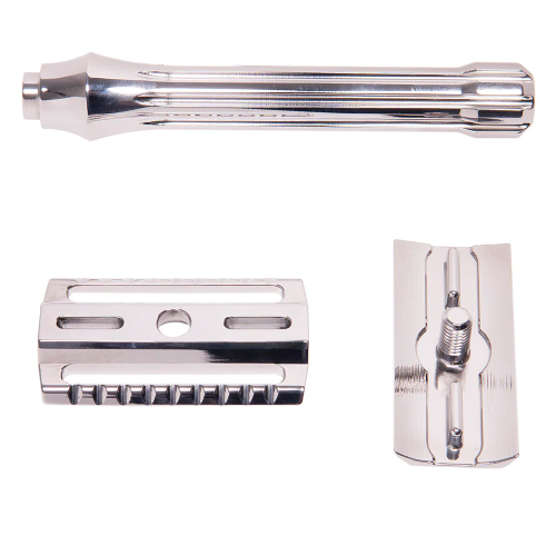 Т-образная бритва с открытым срезом Blackland Blackbird Stainless Steel Open Comb, Polished Finish фото 5