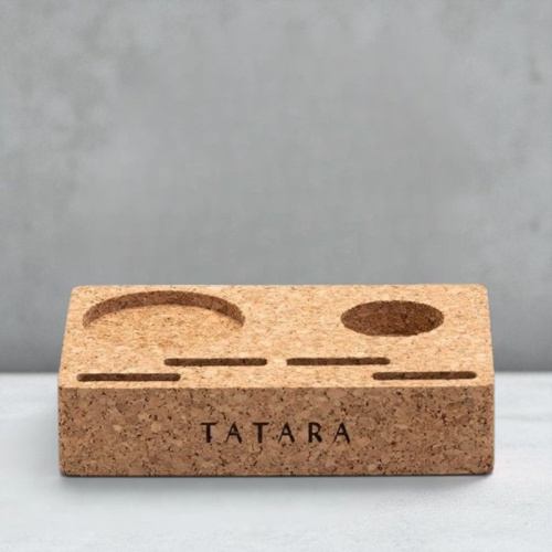 Пробковая подставка Tatara для бритвы, помазка и лезвий