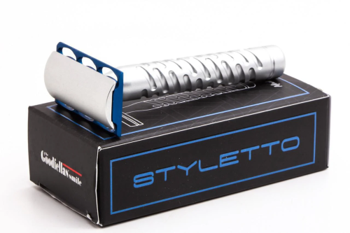 Т-образная бритва с закрытым срезом The Goodfellas' Smile Styletto Shadow Blue, алюминий фото 6