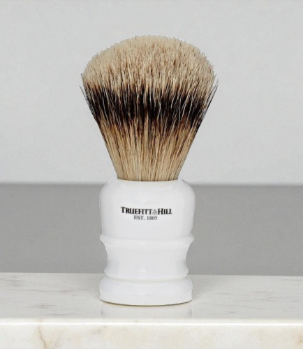 Помазок для бритья Truefitt&Hill Wellington Faux Porcelain Super Badger Brush, барсук фото 2