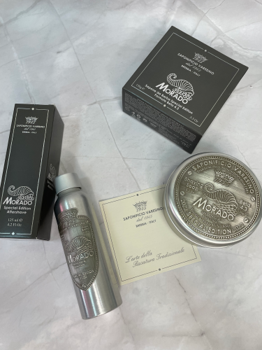 Набор Saponificio Varesino Morado: мыло для бритья (150 гр) и бальзам после бритья (125 мл) фото 3