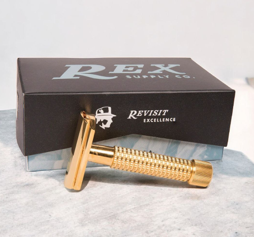 Т-образная бритва Rex Envoy Gold, closed comb