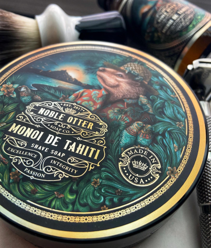 Мыло для бритья Noble Otter Monoi de Tahiti Shaving Soap, 118 мл фото 2
