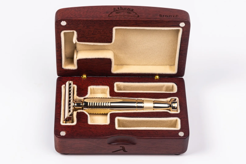 Т-образная бритва с закрытым срезом Lambda Razors Athena Bronze фото 10