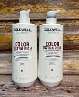 Интенсивный Шампунь и кондиционер для окрашенных волос Goldwell Dualsenses Color Extra Rich Brilliance, 2*1000 мл