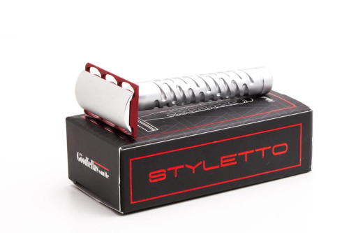 Т-образная бритва с закрытым срезом The Goodfellas' Smile Styletto Sting Red, алюминий фото 4