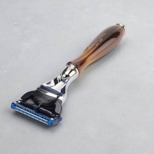 Станок для бритья Truefitt&Hill Wellington Faux Horn Fusion, коричневый фото 3