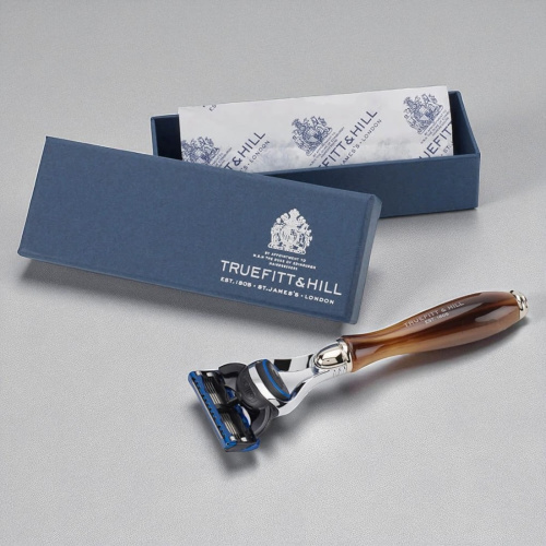 Станок для бритья Truefitt&Hill Wellington Faux Horn Fusion, коричневый фото 2