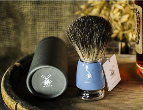 Помазок для бритья Muehle Rytmo 81M228 синяя смола, барсук фото 2